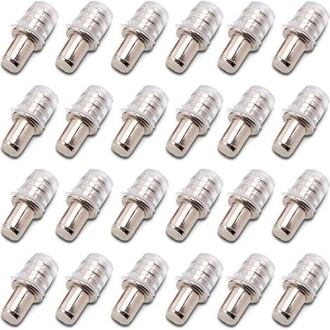 100 pièces Taquets D'étagère Support D'étagère Taquets à Enfoncer Taquet Support Tablette à Enfoncer 5 mm avec Manchon en Caoutchouc pour Étagère en Bois