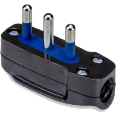 Spina piatta volante 2 poli+T 16A 250V Nera per prese P40 Master 05460