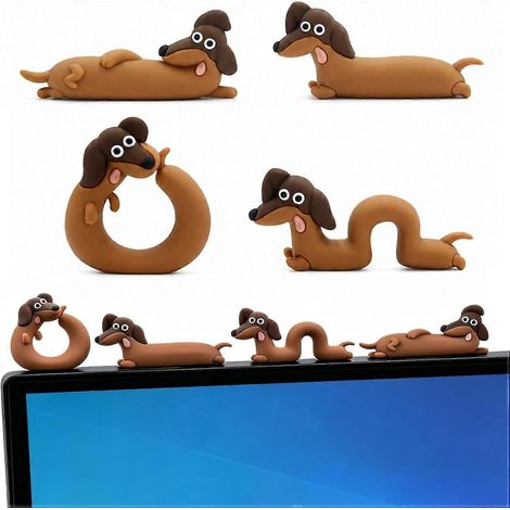 Canards décoratifs pour bureau, lot de 4 figurines d'oies en résine, mini-statues de canards paresseux pour décorer un écran d'ordinateur, un tableau de bord de voiture, un bureau, un cadre photo ou u (1/5)