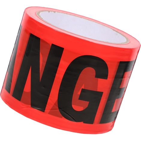CCYKXANon-adhesive red PE warning tape for Halloween parties, flexible safety tape, warning use, single roll, highly visible design (1/5)