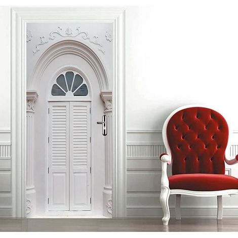 3D-Dekoraufkleber - Weißes Vinyl - 77x200cm - Ideal für das Wohnzimmer