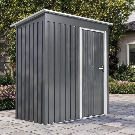 Abri de jardin grigio Chiaro en acciaio zincato 163 x 89 x 182 cm (1/5)