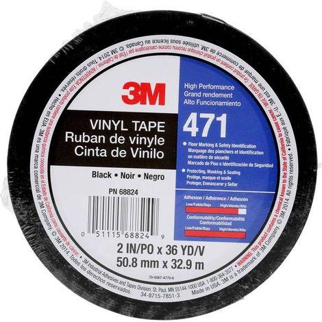 3M 471S50IW Nastro adesivo nero 33 m x 50 mm