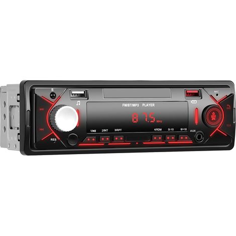 Autoradio 1 Din Bluetooth 5.0 Car Radio avec Bluetooth Mains Libres FM Radio/2 USB/TF/Aux in/RCA Autoradio 1 Din MP3 Player Récepteur Stéréo de Voiture Charge Rapide (1/5)