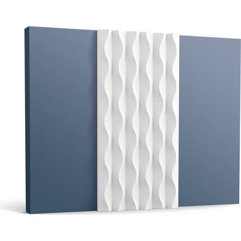 3d revestimiento mural Orac Decor W219 ZEA Panel de pared Panel acustico Elemento decorativo Moldura para pared Perfil de estuco Moldura decorativa diseño moderno blanco 2 m (1/5)