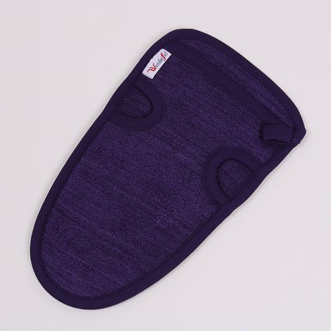 Gommage sans gommage exfoliant le charbon de bois de carrosserie des gants de massage de bain 2pcs (violet) (1/5)