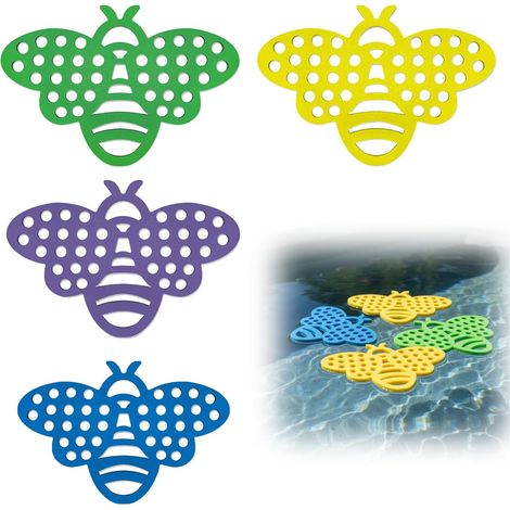 Paquete de 4 bebederos flotantes de espuma EVA de 15 cm para abejas, ideales para baños de pájaros (colores surtidos). (1/5)
