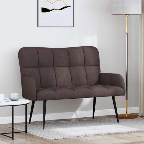 Divano a 2 Posti Marrone Scuro 115 x 61 x 87 cm Tessuto vidaXL (1/5)