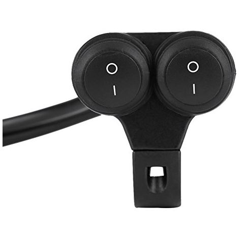 Commutateur de Guidon de Moto, Interrupteur Marche/Arrêt Universel 22mm Phare Feux Antibrouillard Double Bouton de Commande (B)