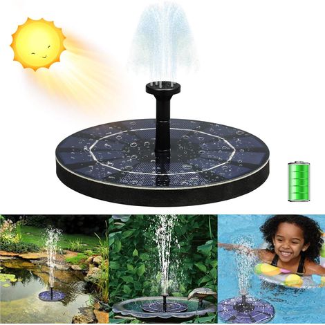 Fontaine solaire extérieure, pompe à eau solaire 2,5 W avec batterie intégrée