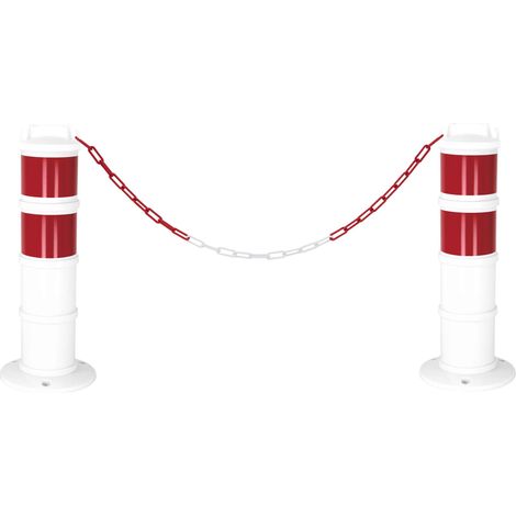 Kit de 2 balises modulables Blanche avec deux bandes rétroréfléchissantes Rouges - 1090248