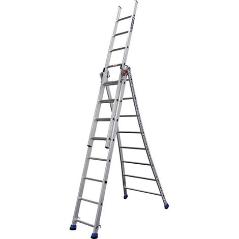 Mehrzweckleiter 3x9 Sprossen - Länge max. 6.10m - 610309