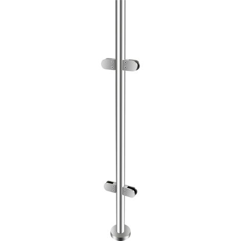 Senderpick – Balustrade extérieure en acier inoxydable 110cm – Poteau central pour verre 8-12mm – Résistant à l'humidité et aux températures élevées