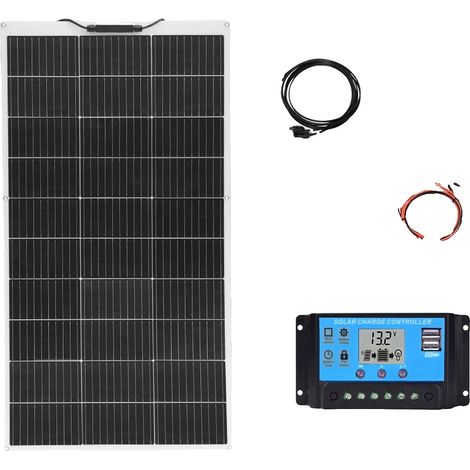 Panneau Solaire, Design Flexible, Haute Efficacité, kit 12V 100W (1/2)