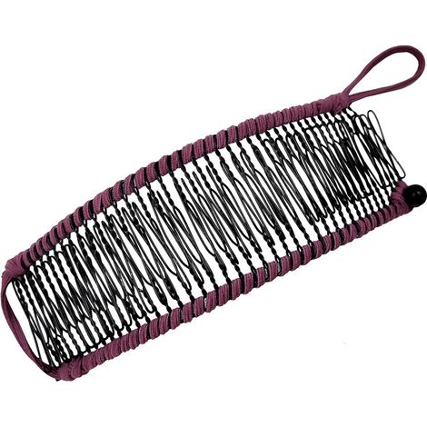 Pinza para el cabello tipo banana extensible, peine doble, accesorio para el cabello, para cabello grueso y elástico, 40 dientes, pinzas rosas para el cabello para mujer