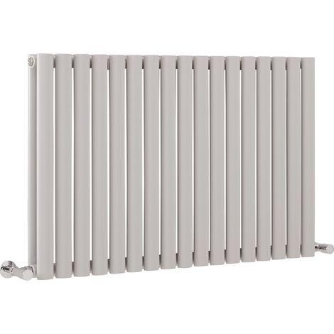 Milano Aruba Light Grey Horizontal Double Oval Panel Radiator - 635mm x 1000mm (1/4)