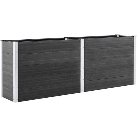 Fioriera rialzata per piante e fiori giardino 250 x 100 x 91 cm WPC grigio 020001025