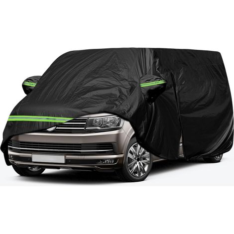 Housse de Voiture Adaptée pour VW T5 T6 LWB Transporter, Housse de Garage Complète Noire étanche avec Porte Zippée pour Neige, Pluie, Protection Tous Temps,Personnalisé pour VW T5 T6 LWB Transporter (1/5)