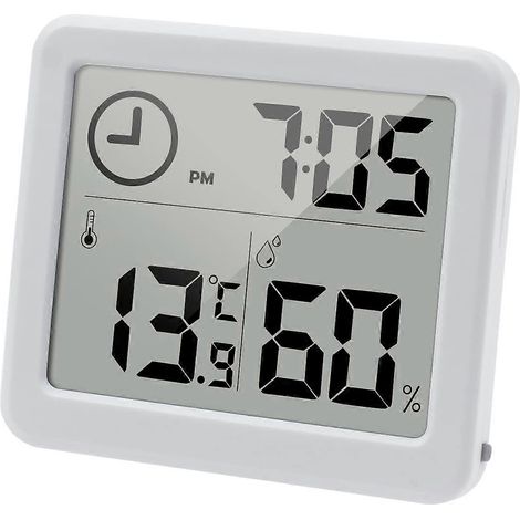 Thermomètre/hygromètre numérique, grand écran LCD 3,2 pouces (blanc) (1/5)