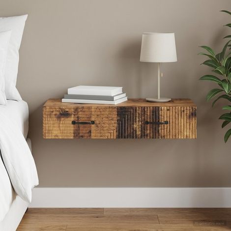 vidaXL Table d'appoint murale Bois ancien 87,5 x 34,5 x 17 cm