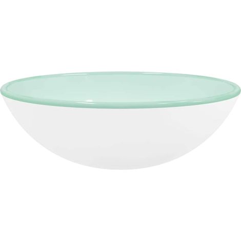 Waschbecken/Waschmuschel/Waschtisch Hartglas 42x14 cm Weiß (1/5)