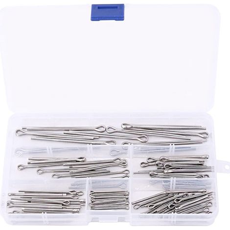 Kit de 160 goupilles fendues – acier inox, type U, avec pince extractrice, raccord rapide (1/4)