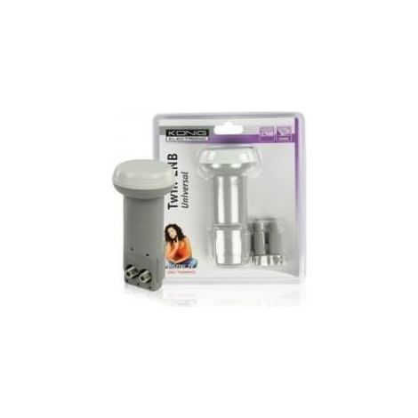 Tête LNB Twin - Konig - Modèle Double Sorties - Rapport Signal/Bruit 0.3dB - 2 Sorties - Diamètre 40mm (1/4)