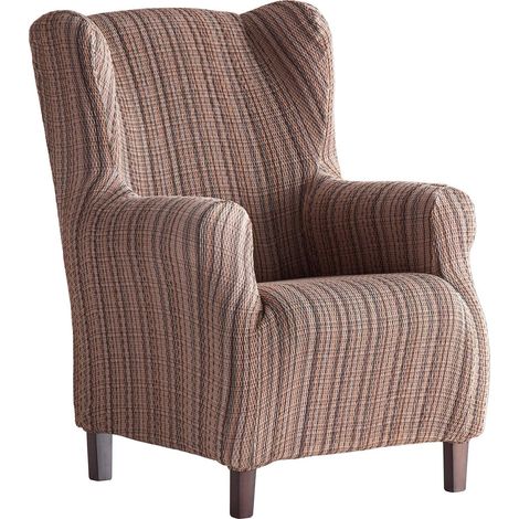Housse de Fauteuil élastique À Oreilles 33x42x8 cm Marron (1/5)