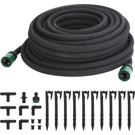 Maison Exclusive - Tubo di Irrigazione da Giardino Nero 0,6" 25 m in Gomma