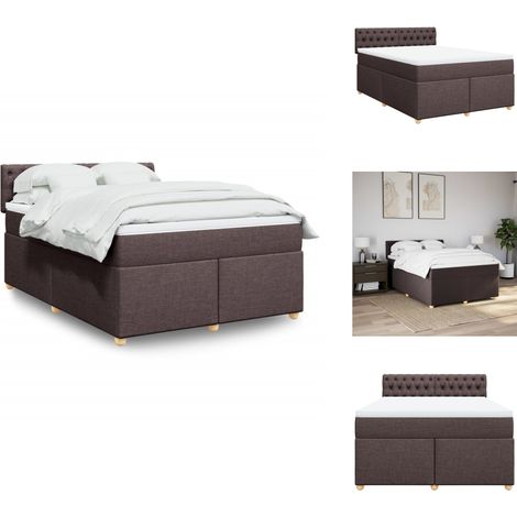 Sommier à lattes de lit avec matelas Marron foncé 160x200 cm - Sommier À Lattes De Lit - Sommiers À Lattes De Lit - Lit - Meuble De Chambre À Coucher (1/5)