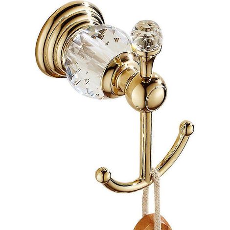 Filiyano-Porte-manteau doré avec 2 crochets, crochets en cristal luxueux et exclusifs pour vêtements, accessoires de salle de bain et crochets (1/5)