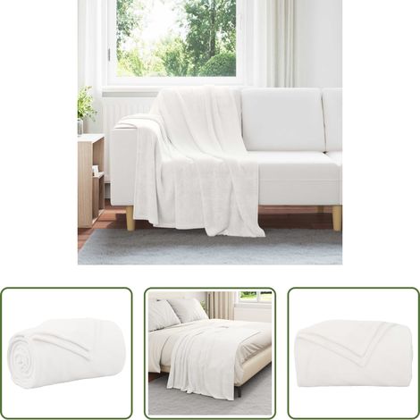 Confort - Jeté Blanc 130 x 150 cm Toison (1/5)