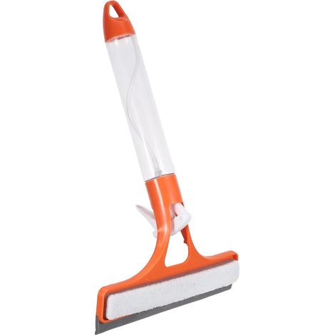 Raclette silicone orange, pulvérisateur, pour vitres et douche (1/5)