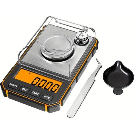 Digitale Waage, Mini-tragbare 50g-Waage, 0,001g Präzisionswaage, professionelle Taschenwaage, mit 50g Kalibrierclip (Batterien enthalten).