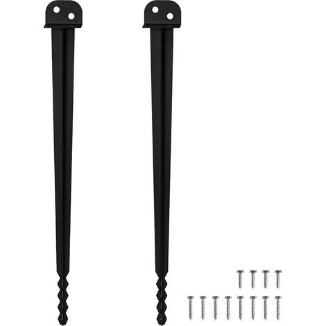 Jiubiaz 2 piezas soporte para poste para clavar 500 mm, fijación robusta para postes de madera cuadrada