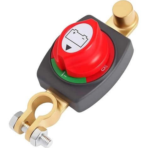 Coupe Circuit Batterie Voiture,Commutateur de Déconnexion de Batterie 12-48V,Top Post Coupe-Batteries,Accessoires de Voiture,Convient pour les Voitures,Bateaux,Camions,Marine, Bateau,Yacht,Bus (1/5)