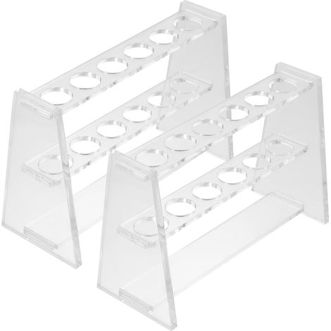 Support pour Tubes à Essai de Laboratoire 2pcs en Acrylique Stable 6 Emplacements pour Tubes, pour Usage en Laboratoire Scientifique (1/5)