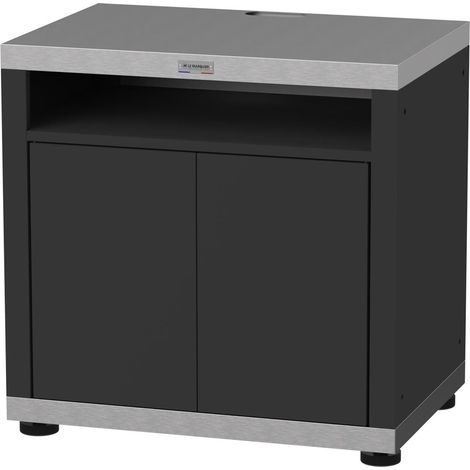 Le Marquier – Meuble de cuisson inox et acier époxy noir 80 x 55 cm – Système push-pull – Pour planchas Amalia, Allure, Pure Grill, Adela 260 (1/3)