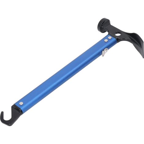 Marteau multifonction arrachage piquets de tente, manche en alliage d'aluminium, outil de camping extérieur pour enfoncer et retirer les sardines. (1/5)