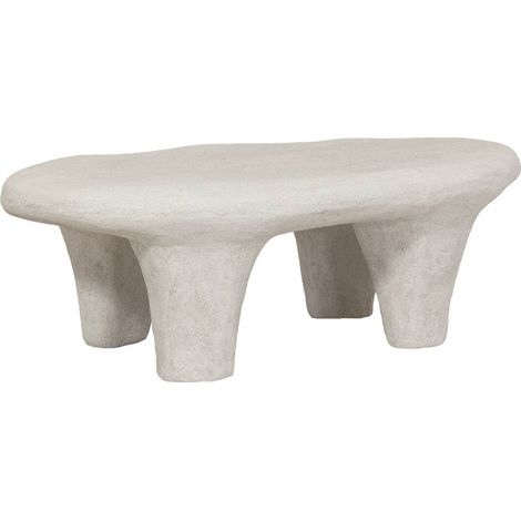 Table basse blanche en polyrésine effet béton Danaé (1/5)