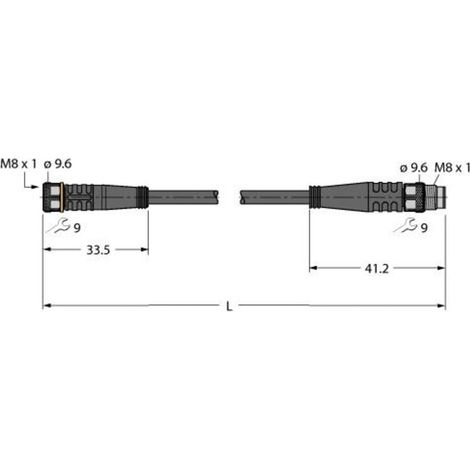 turck Aktuator- u. Sensorleitung PUR PKG4M-0.15-PSG4M/TXL schwarz 0,15m