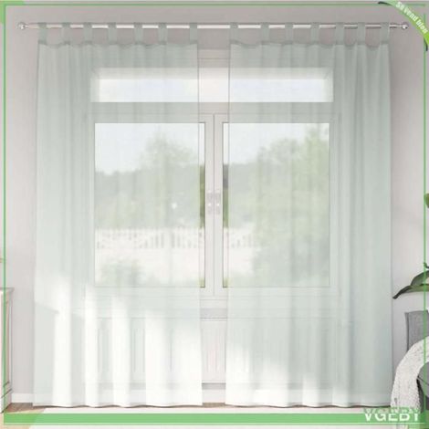 4102298 Rideaux en voile avec boucles 2 pcs gris clair 140x225 cm (1/5)