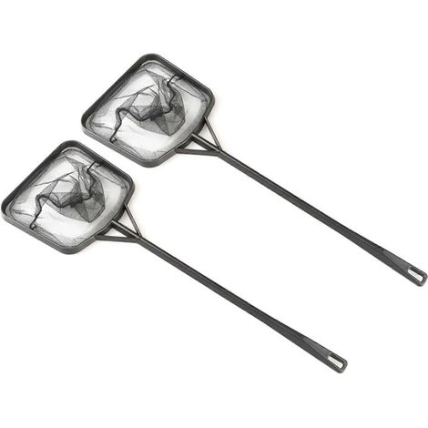 Deux épuisettes portables, adaptées aux bassins à crevettes, aquariums, etc., épuisettes carrées à long manche, faciles à utiliser, de largeur millimétrique. (1/5)