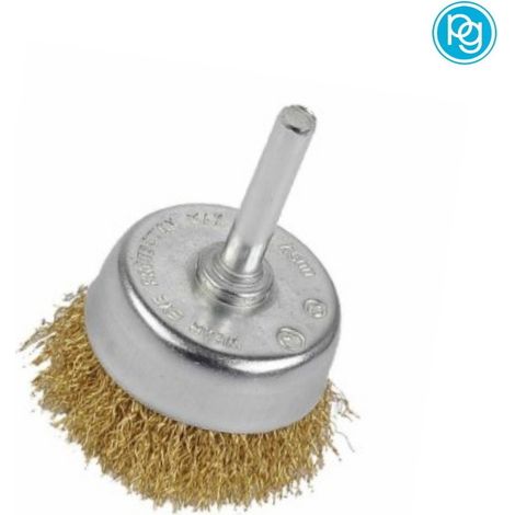 SPAZZOLA A TAZZA IN OTTONE DIAM. 50 MM CON GAMBO -PROMO- (1/2)