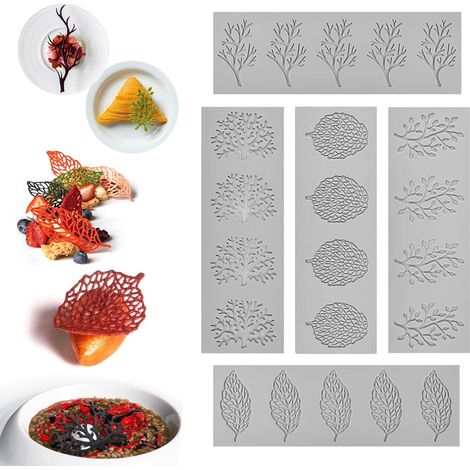 5 Tapis Dentelle Silicone Feuille, Moule pour Pâtisserie et Décoration Gâteau, Gâteau Chocolat Fondant Pâte à Sucre, Antiadhésif Facile Démouler - (1/5)