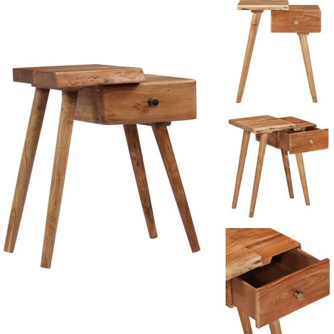 Nachttisch Massivholz Akazie 45x32x55 cm - Nachttisch - Holznachtisch - Akasienholz - Vintage Stil - Landhaus Stil (1/5)