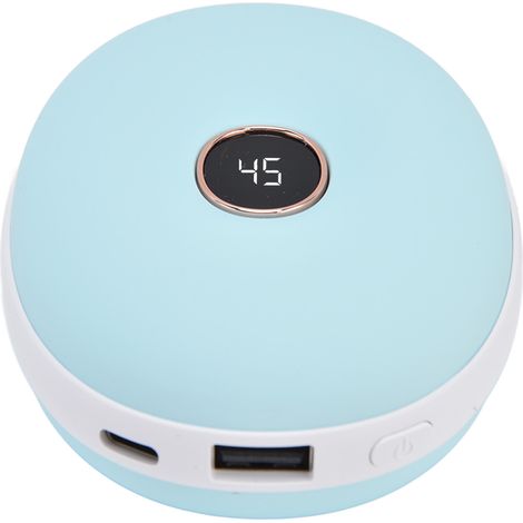 Chauffe-mains double face chauffant, contrôle intelligent de la température, mini chauffage électrique portable rechargeable par USB, bleu (1/5)