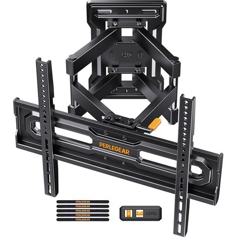 Support Mural TV Orientable et Inclinable pour TV de 23 à 70 Pouces Jusqu'à 50 kg, Support TV Ajustable avec Inclinaison, Max VESA 400x400mm, PGMF18 (1/5)