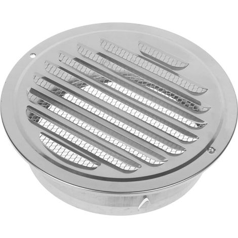 Grille de ventilation ronde de 100 mm pour avant-toit (lot de 2) - Grille à persiennes en acier inoxydable avec moustiquaire intégrée, convient aux combles, avant-toits, murs en briques et murs revêtu (1/4)