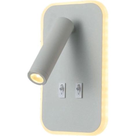 LED wall light, bedside reading lamp with switch, USB charging port, adjustable bedroom lighting